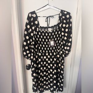 Ava & Viv black and white polka dot dress. Plus size 3x
